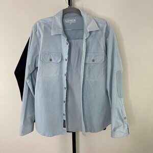 Laird Limited Edition Men's Blue Button Down Flap Pocket Corduroy Shacket Size S